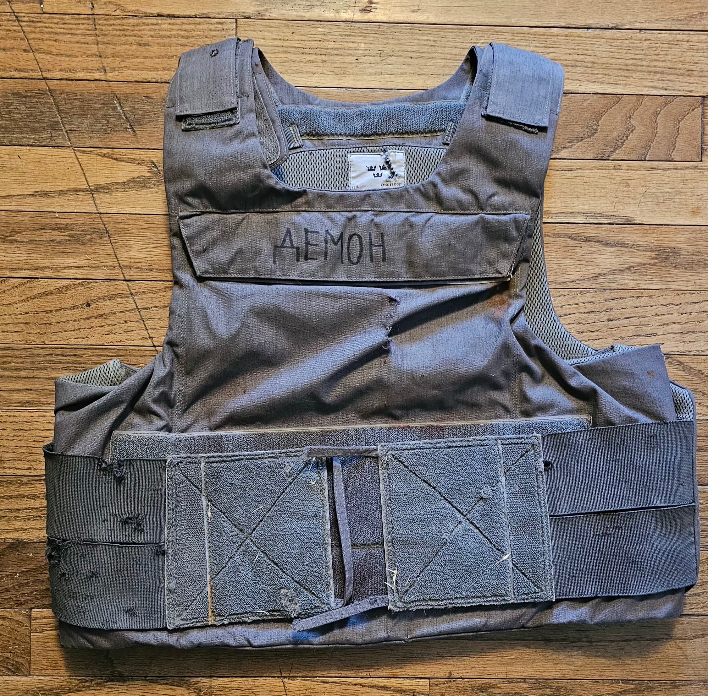 Russo-Ukrainian War Swedish KRSK 12 Body Armor call sign "Demon"